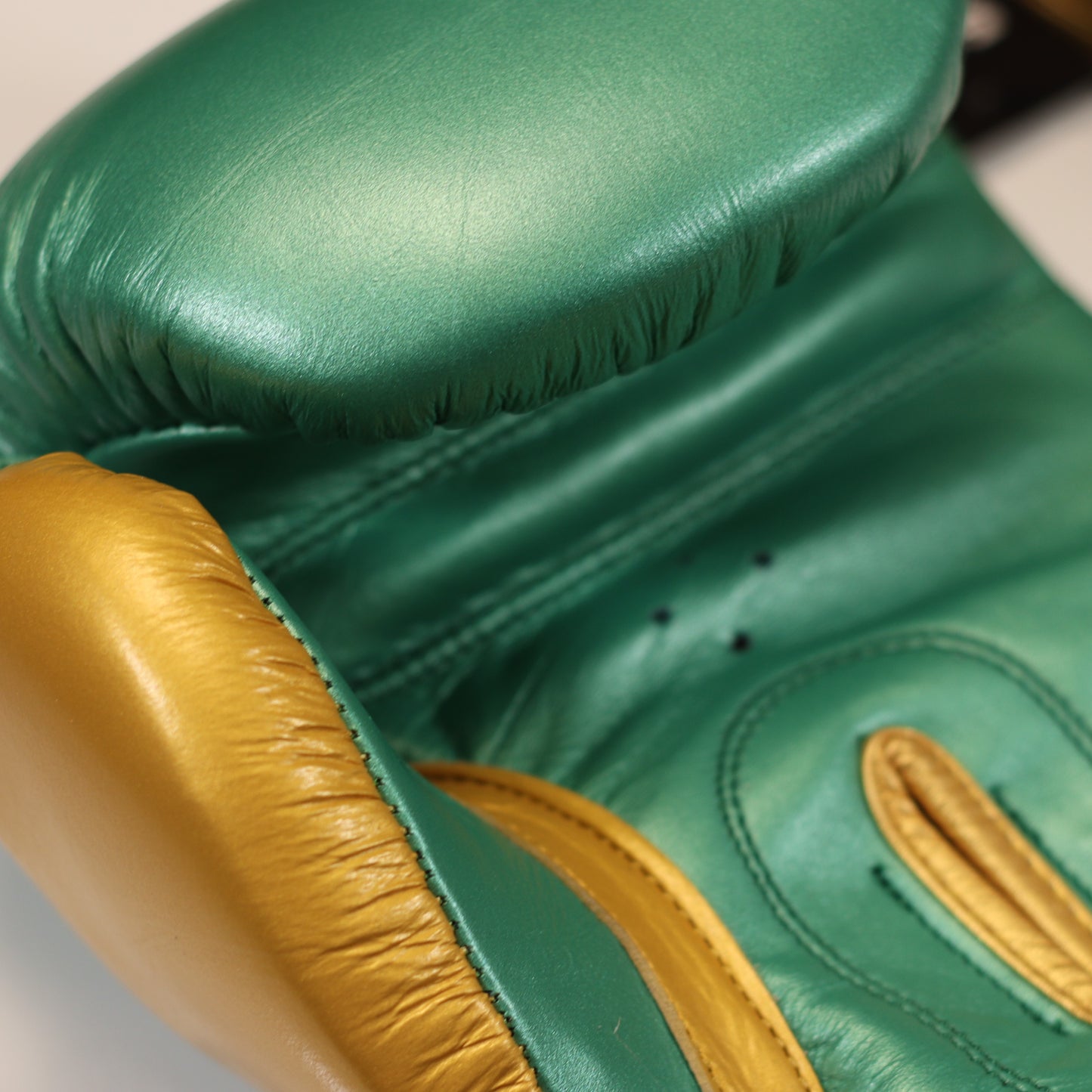 Berzloys M100 Velcro Boxing Gloves Metallic Green-Gold