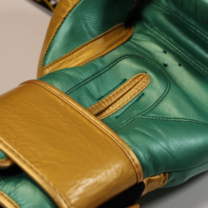 Berzloys M100 Velcro Boxing Gloves Metallic Green-Gold