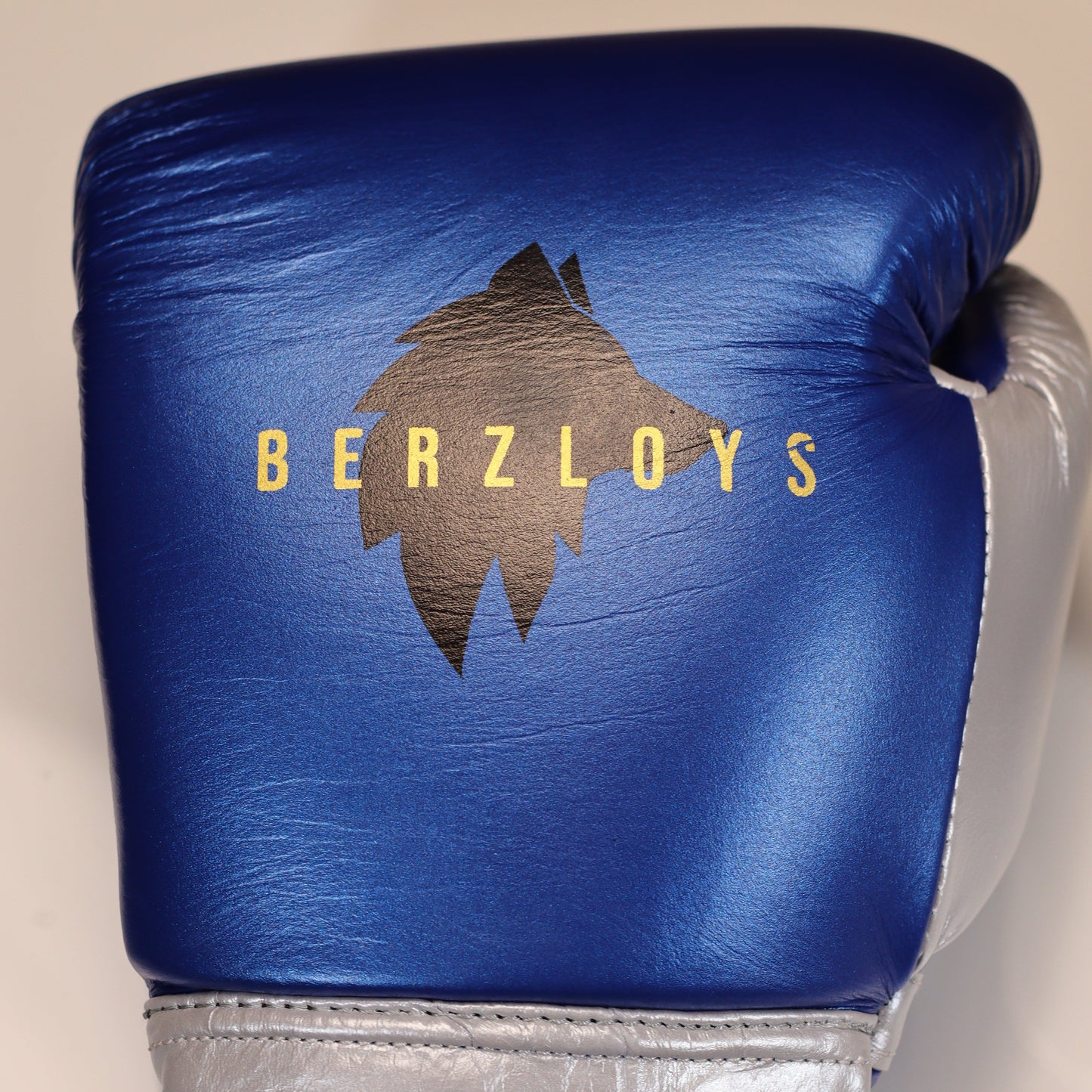 Berzloys M100 Velcro Boxing Gloves Metallic Blue-Silver